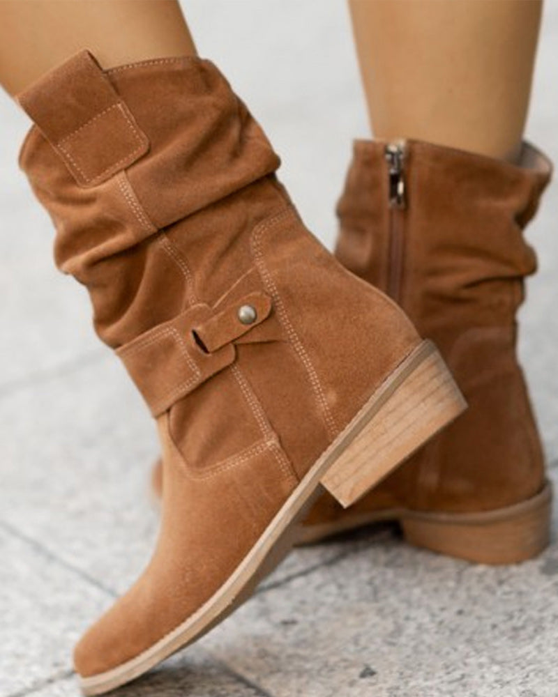 SUENTA Heartbeats Damen Stiefel - Niedriger Absatz mit seitlichem Reißverschluss