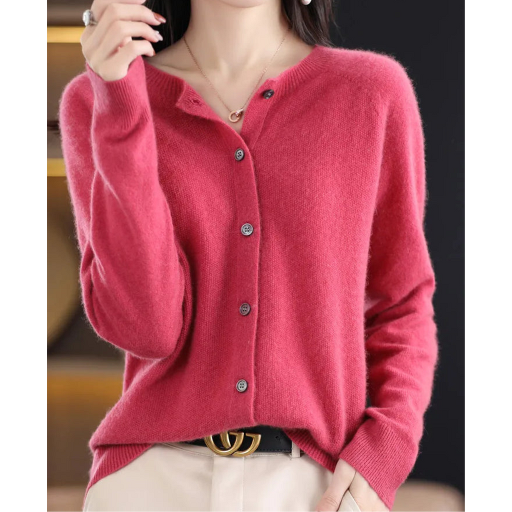 Cicada -  Damen Rundhals Cardigan Pullover