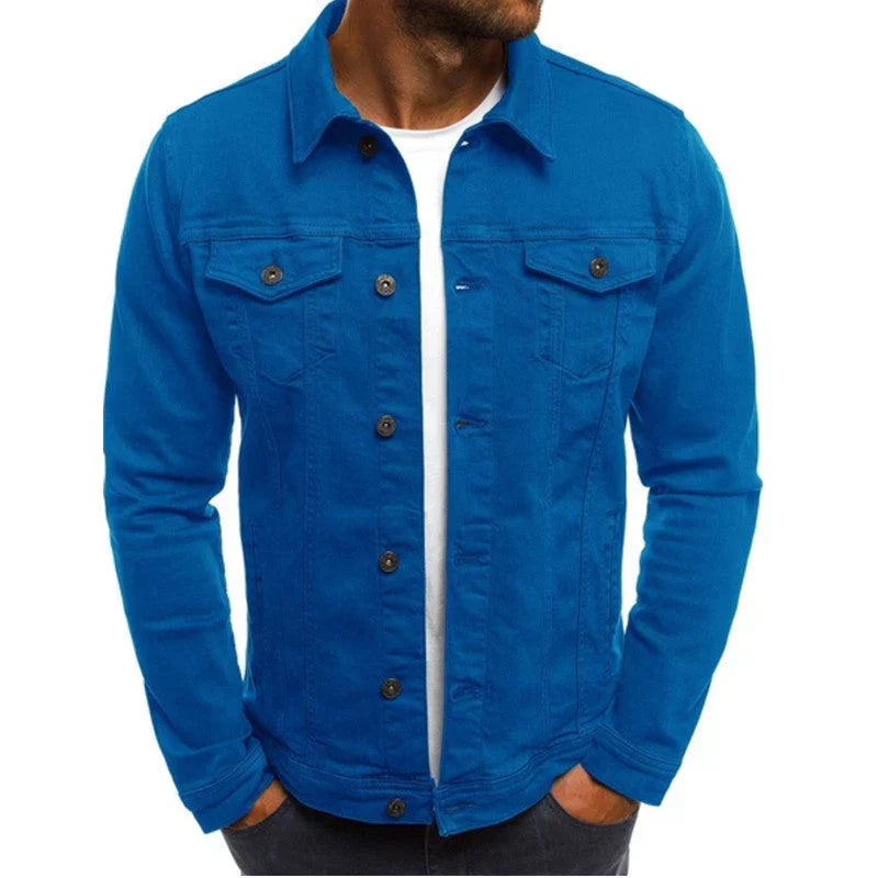 SUENTA Herren Button-Down-Jacke Look Eleganz Funktionalität Blau