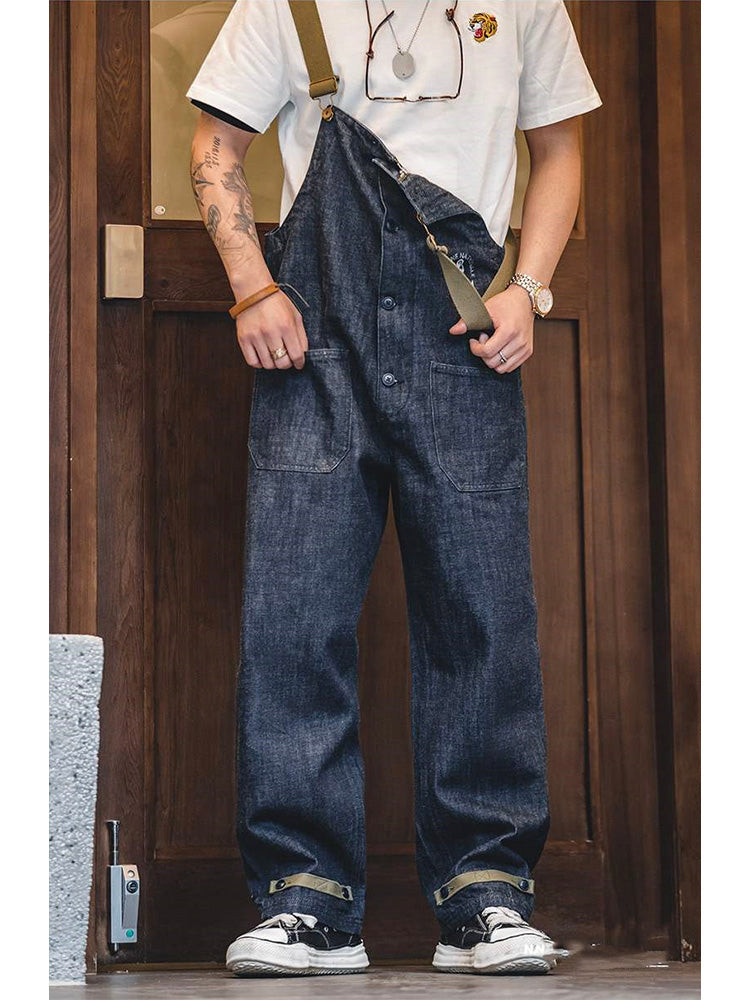 SUENTA Herren Amerikanischer Retro-Stil Navy Deck Overall