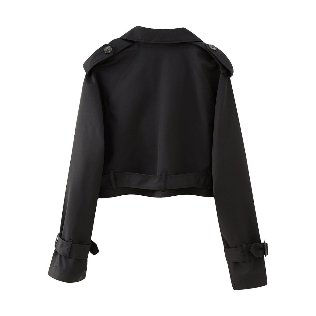 SUENTA Damen Kurzer Trenchcoat Stilvolle Eleganz Zeitlosem Stil