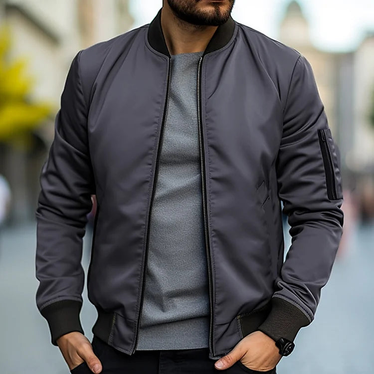 SUENTA Bomberjacke Trendige Bomberjacke für Herren Cool aussehen Dunkelgrau