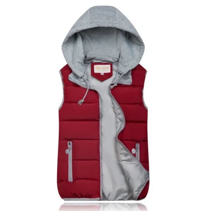 SUENTA Damen Heidi-Stil Weste Mit Kapuze Bequeme Frostige Tage Wienrot