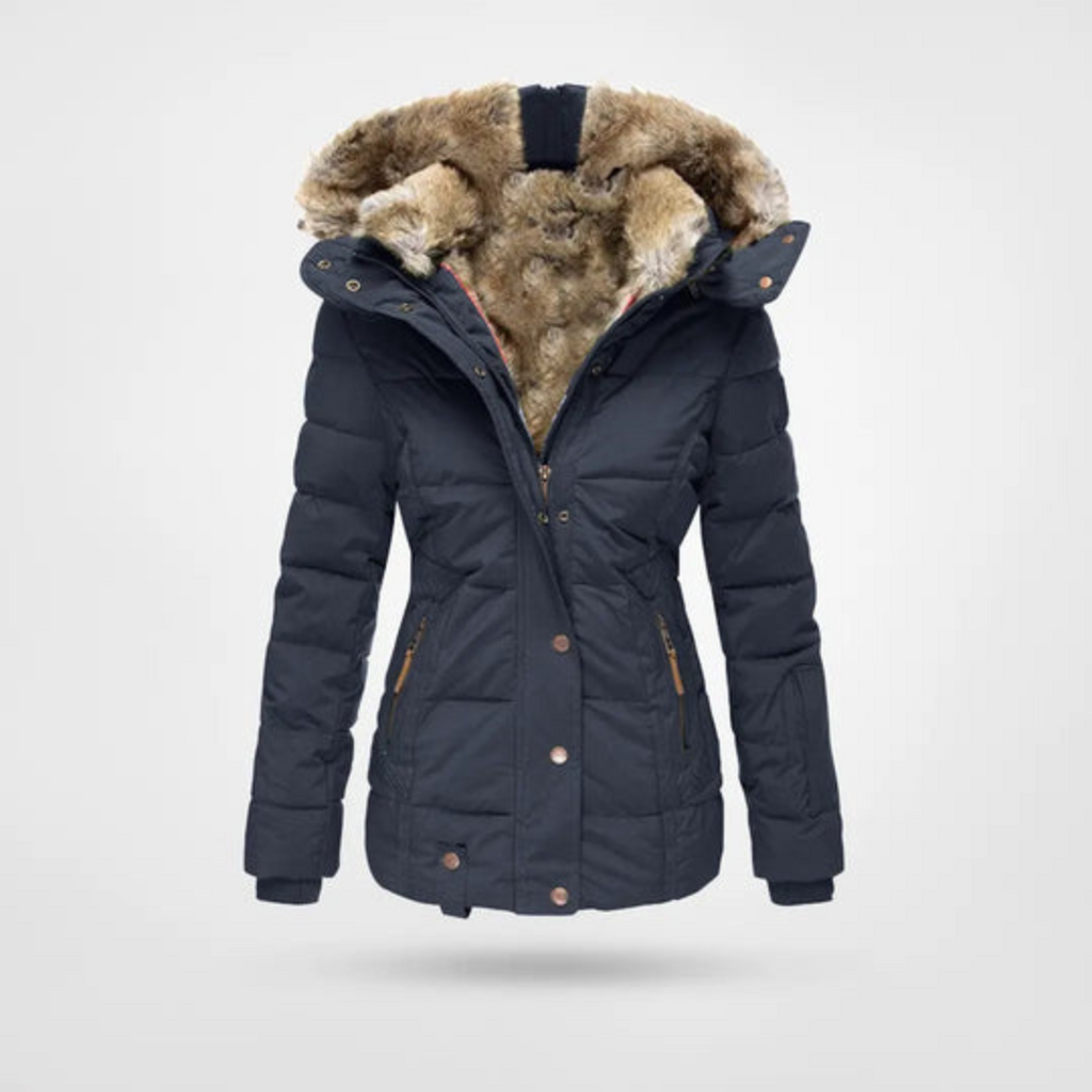 SUENTA Venice Damen Puffer-Parka - Warm und Gefüttert für den Winter Blau