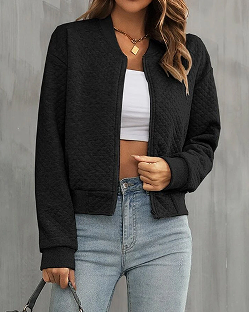 SUENTA Damen Elegante Übergangsjacke Modische Langarm Bomberjacke