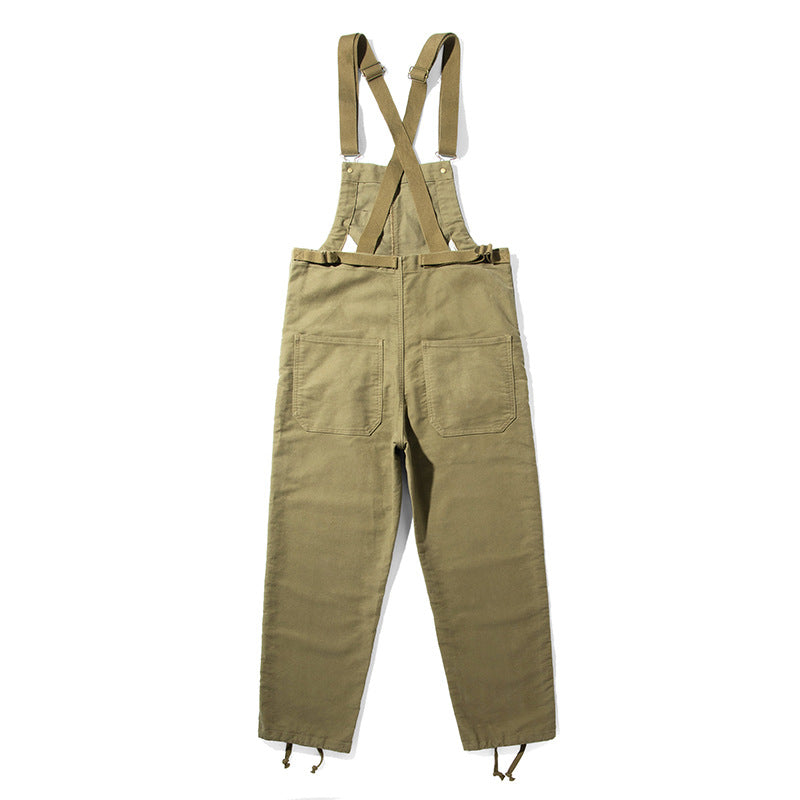 SUENTA Unisex Moleskin Latzhose – Overall mit Zugband und Praktischer Frontklapptasche