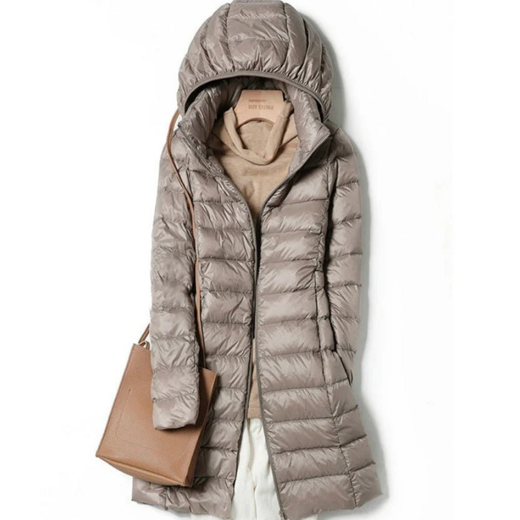 SUENTA Circoloco Damen Winterjacke - Warme Pufferjacke mit Kapuze Khaki