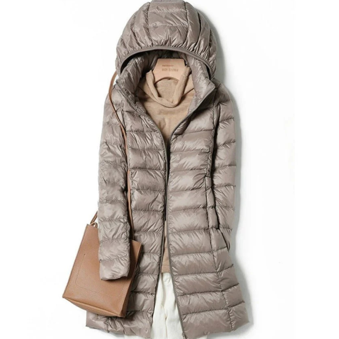 SUENTA Circoloco Damen Winterjacke - Warme Pufferjacke mit Kapuze Khaki