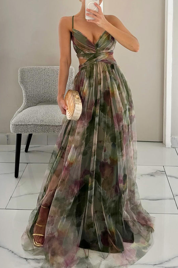 SUENTA Damen Maxi Kleid – Atemberaubendes Kleid mit V-Ausschnitt für Hochzeitsgäste