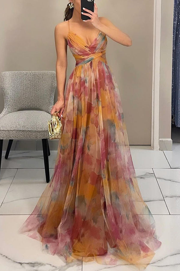 SUENTA Damen Maxi Kleid – Atemberaubendes Kleid mit V-Ausschnitt für Hochzeitsgäste