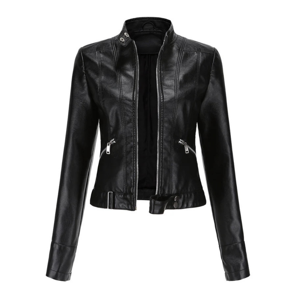 SUENTA Damen Wasserdichte Kurze Jacke Für Damen Langarm Stil Schwarz