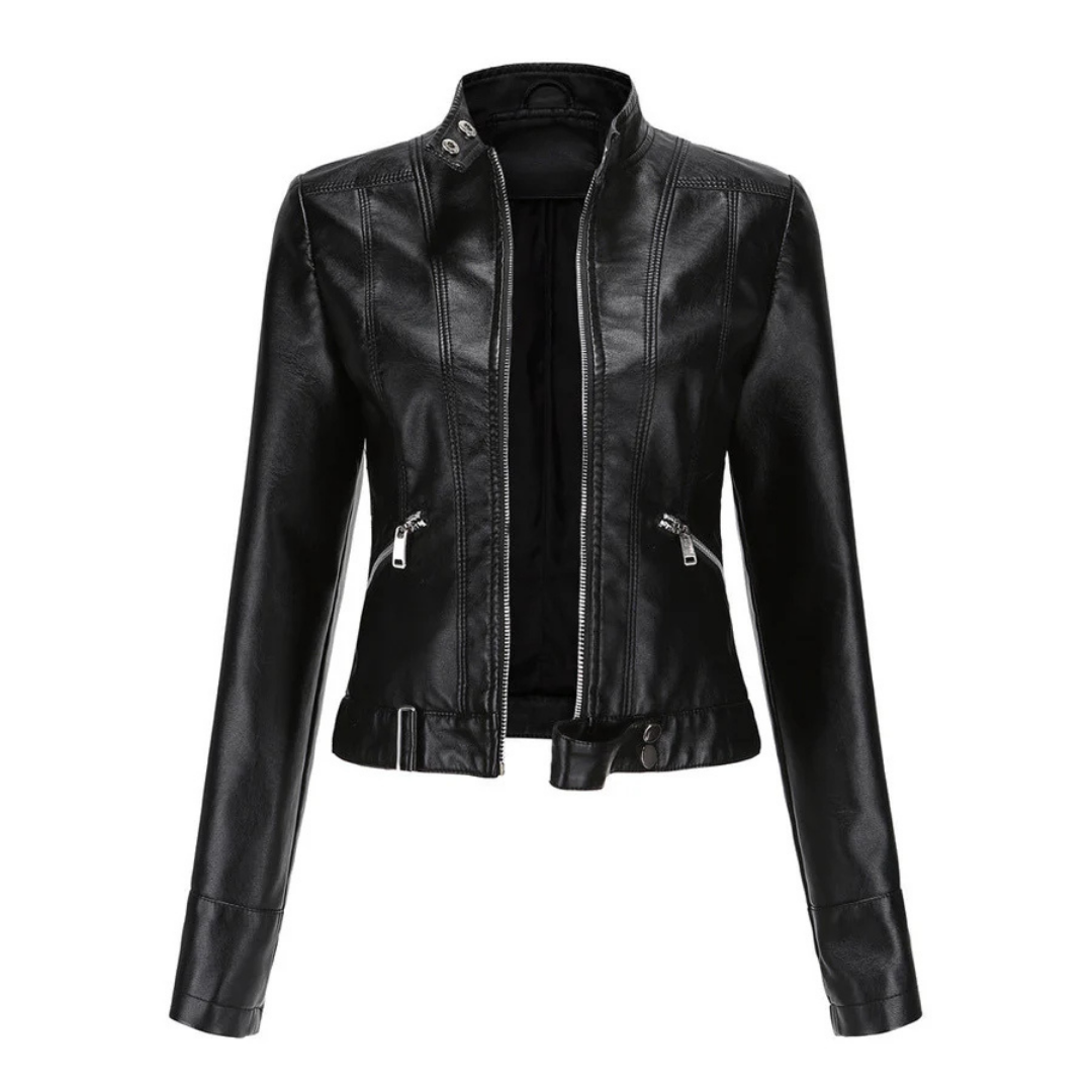 SUENTA Damen Wasserdichte Kurze Jacke Für Damen Langarm Stil Schwarz