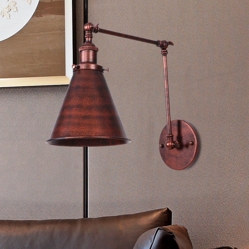 SUENTA Bauernhaus Stil Wandlampe Eisen Schwarz/Rost Glühbirne