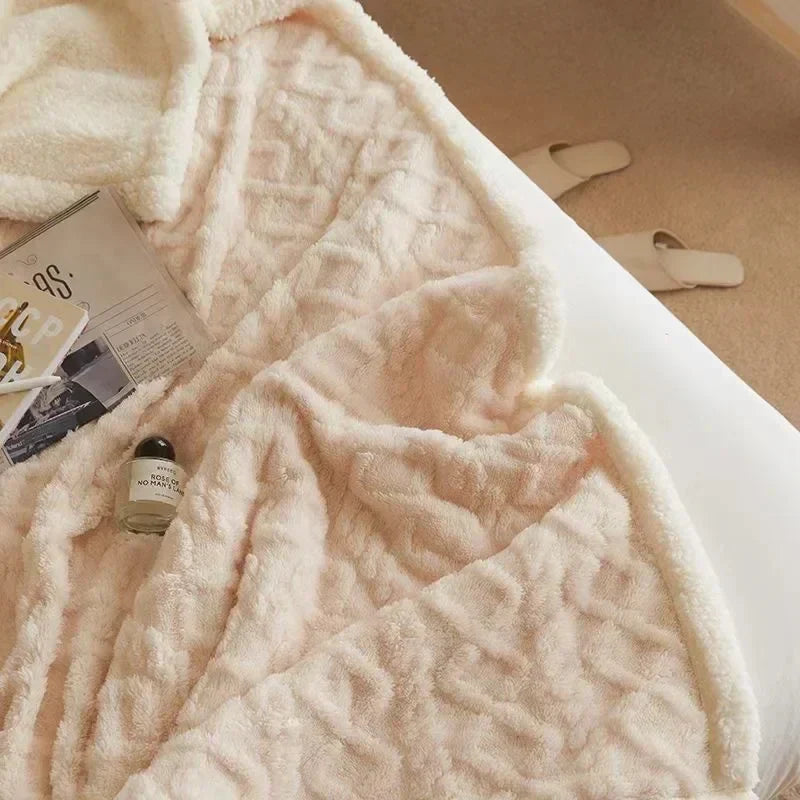 SUENTA Dicke Winter Lammwoll-Decke - WarmWool Weiß