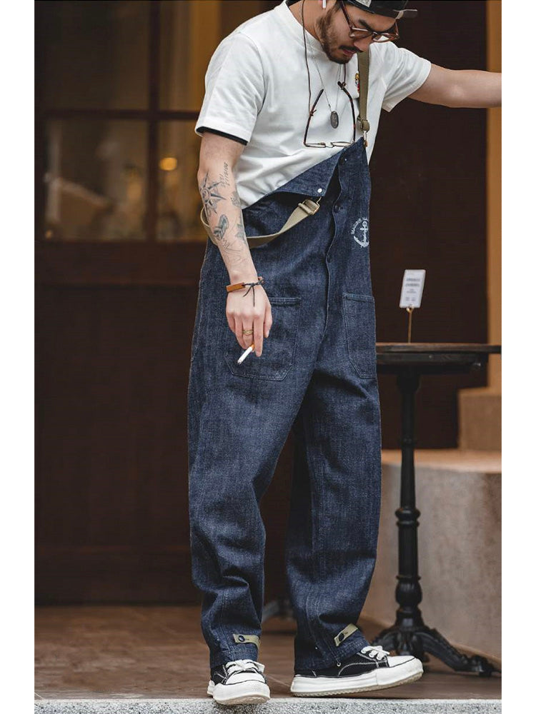 SUENTA Herren Amerikanischer Retro-Stil Navy Deck Overall