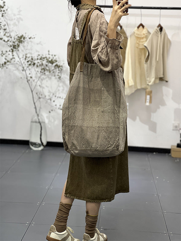 SUENTA Damen Cargo Overall Kleid – Vintage Inspirierter Einteiler mit Schulterriemen