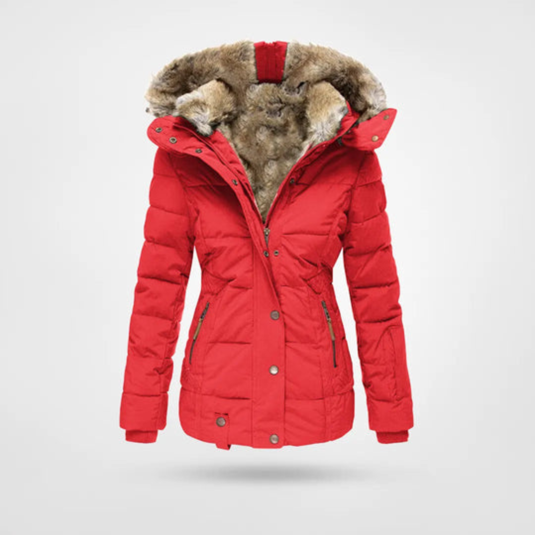 SUENTA Venice Damen Puffer-Parka - Warm und Gefüttert für den Winter Rot