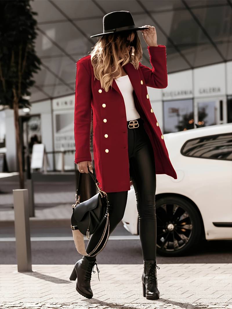 SUENTA Clara schlanker Wollmantel Jacke wasserabweisende Gewebe