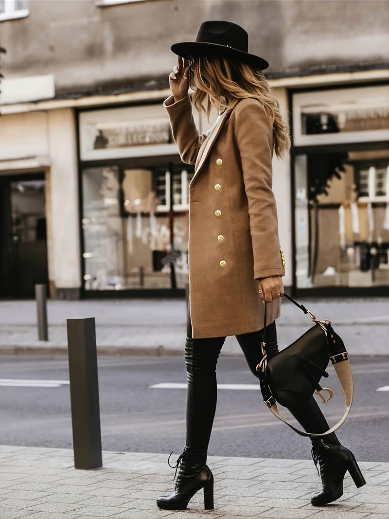 SUENTA Clara schlanker Wollmantel Jacke wasserabweisende Gewebe
