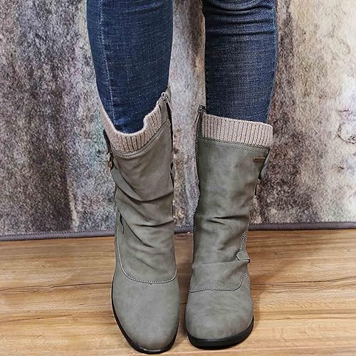 SUENTA Damen Winterstiefel Super Komfortable Kuschelige Sohle