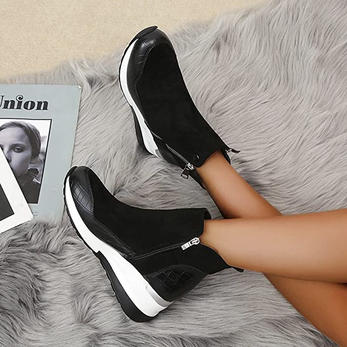 SUENTA Damen Bequeme Wasserdichte Stiefeletten Weiches Material - Winterstiefel