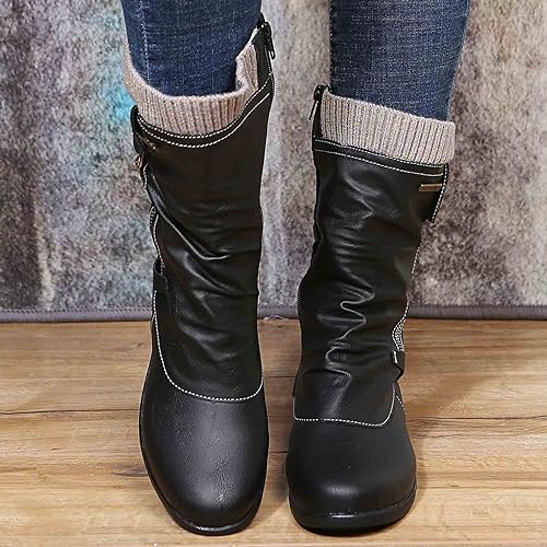 SUENTA Damen Winterstiefel Super Komfortable Kuschelige Sohle