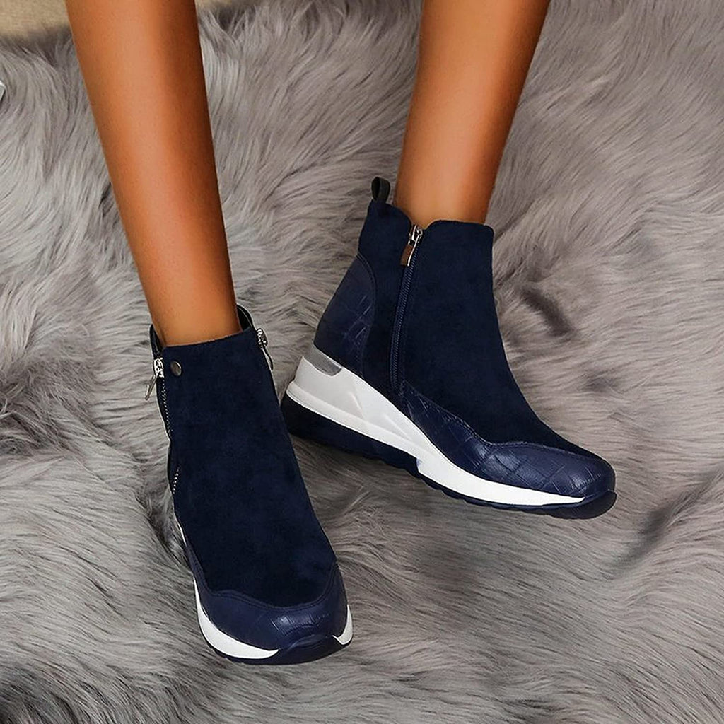 SUENTA Damen Bequeme Wasserdichte Stiefeletten Weiches Material - Winterstiefel