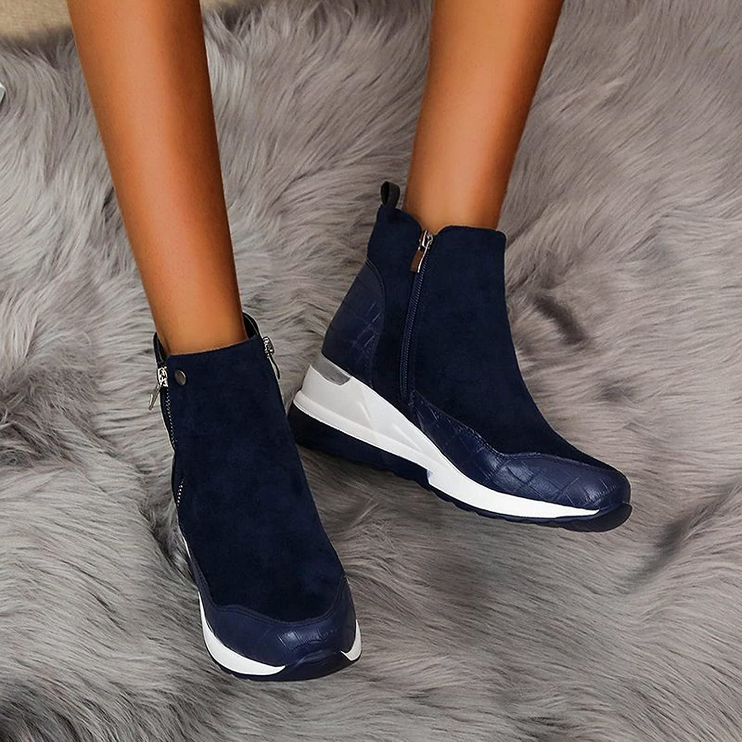 SUENTA Damen Bequeme Wasserdichte Stiefeletten Weiches Material - Winterstiefel