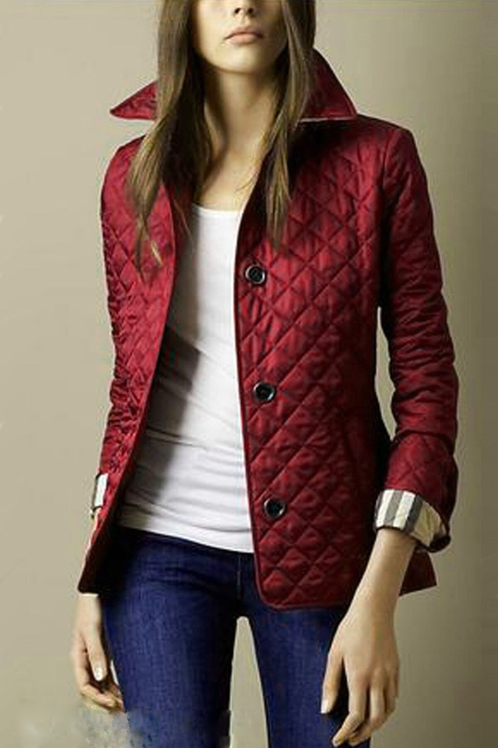 SUENTA Damen Lange Daunenjacke - Moderner Stil für kühle Tage Rot