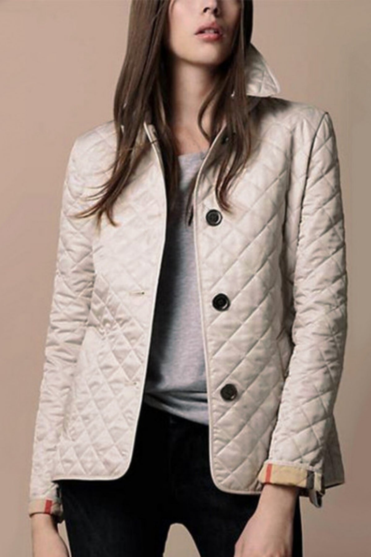 SUENTA Damen Lange Daunenjacke - Moderner Stil für kühle Tage Beige