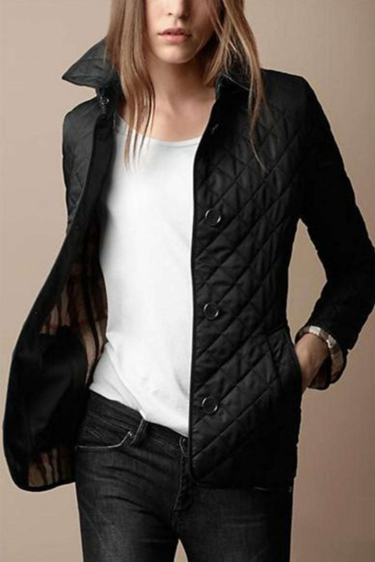 SUENTA Damen Lange Daunenjacke - Moderner Stil für kühle Tage Schwarz