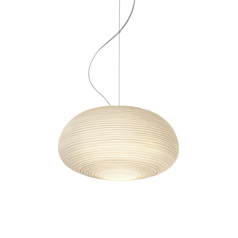 SUENTA Pendelleuchte Rippenglas Weiß Glas 1 Licht Hängelampe