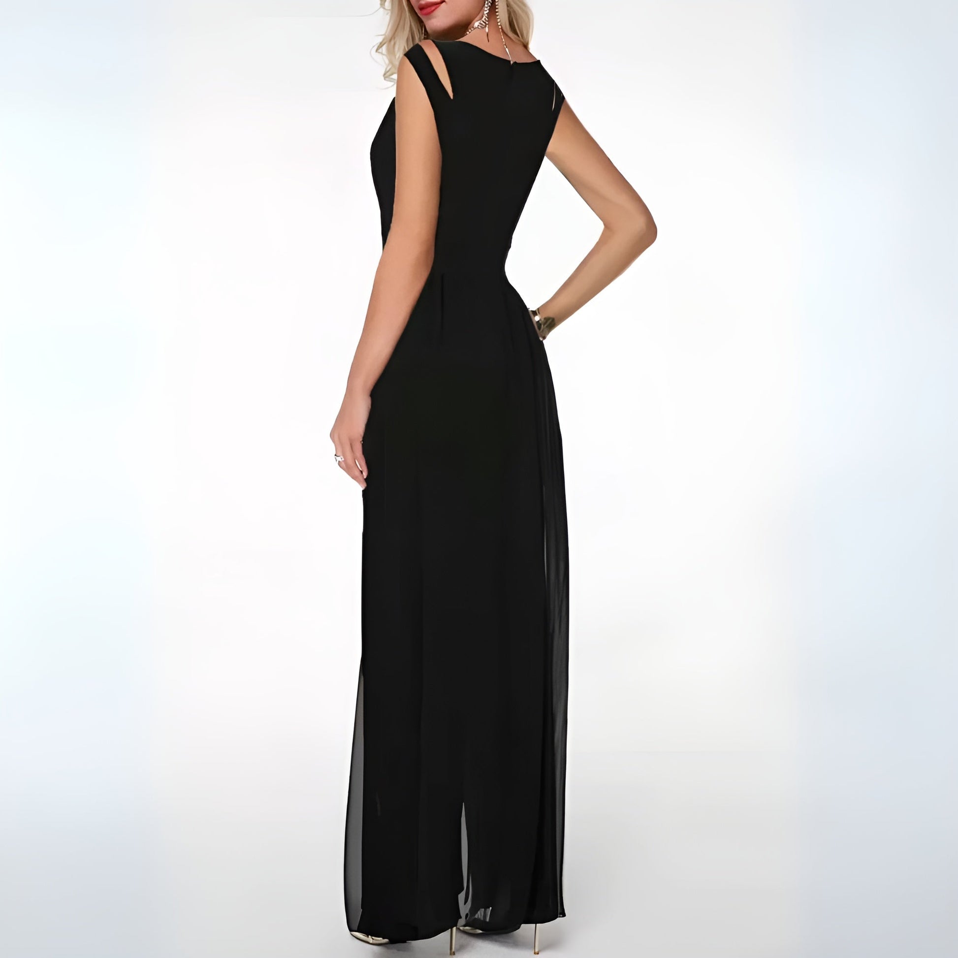 SUENTA Damen Jumpsuit Trendy Ärmelloses Design Schulterakzent - Overall