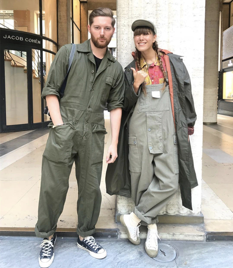 SUENTA Unisex Baggy Big Pockets Arbeitsoverall Baumwolle Oversized - Overall