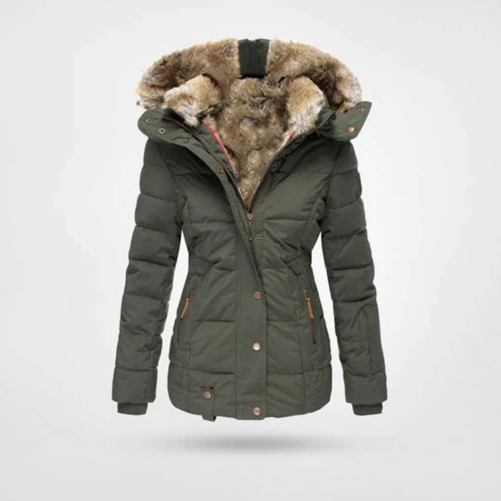 SUENTA Venice Damen Puffer-Parka - Warm und Gefüttert für den Winter Grün