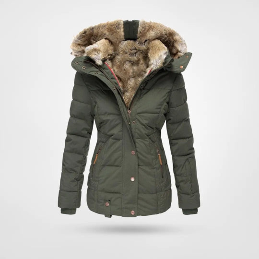 SUENTA Venice Damen Puffer-Parka - Warm und Gefüttert für den Winter Grün