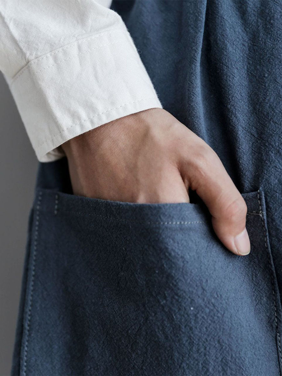 SUENTA Damen Baumwoll Overall – Faltenschürze mit Seitentaschen für Freizeit