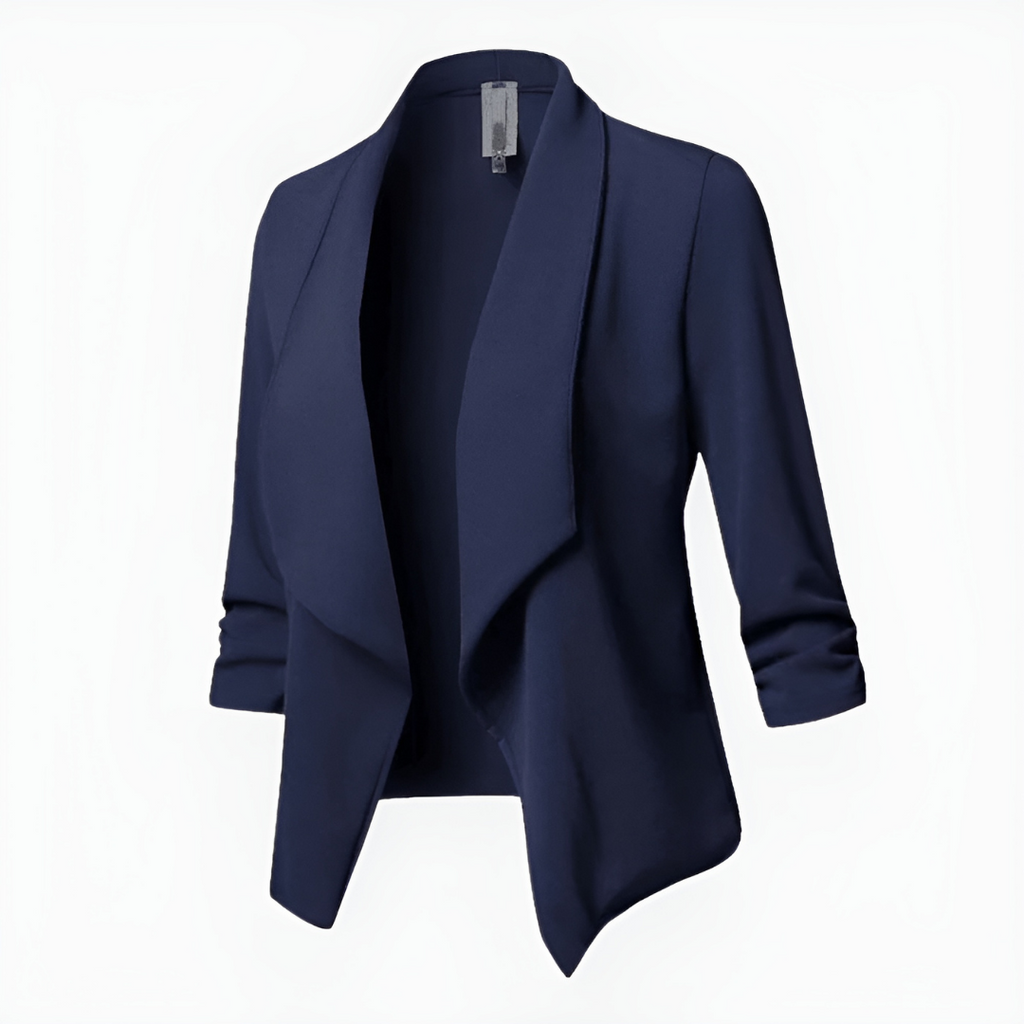 SUENTA Eleganter Blazer Mit Langen Ärmeln Für Damen Formal - Winterjacke Damen Blau