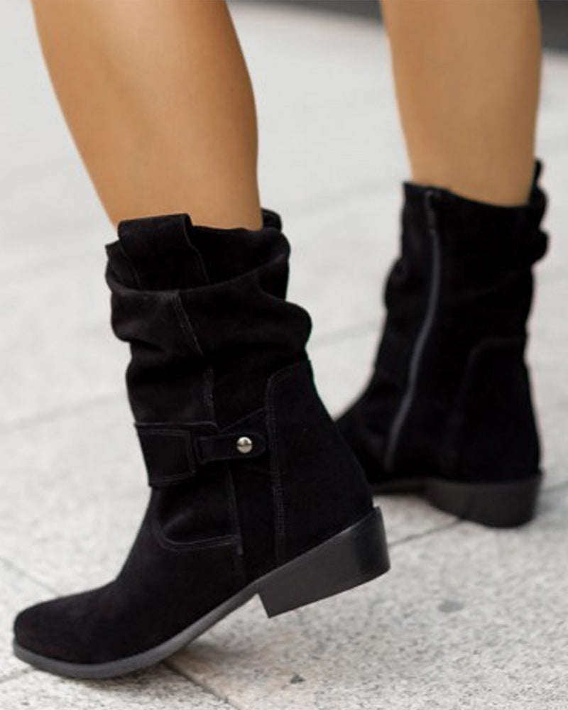 SUENTA Heartbeats Damen Stiefel - Niedriger Absatz mit seitlichem Reißverschluss