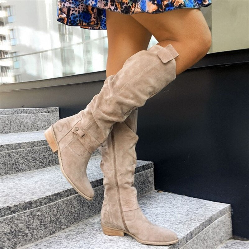 SUENTA Es Vedrà Damen Sommerstiefel - Lässig und Bequem für den Alltag Creme - lang