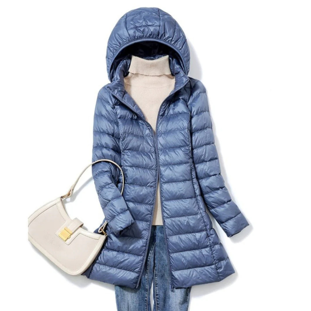 SUENTA Circoloco Damen Winterjacke - Warme Pufferjacke mit Kapuze Blau