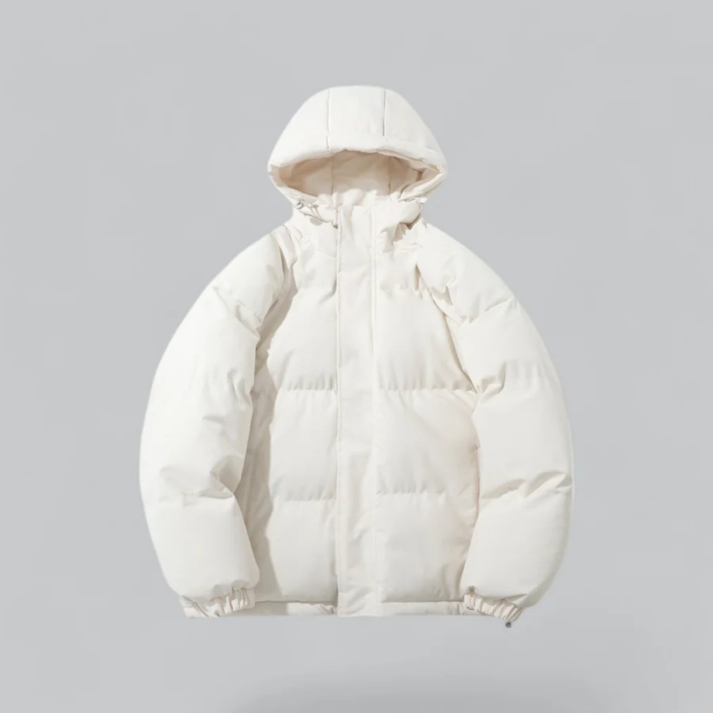 SUENTA Sunkisses Unisex Daunenjacke - Klassisch Warm mit Kapuze Weiß