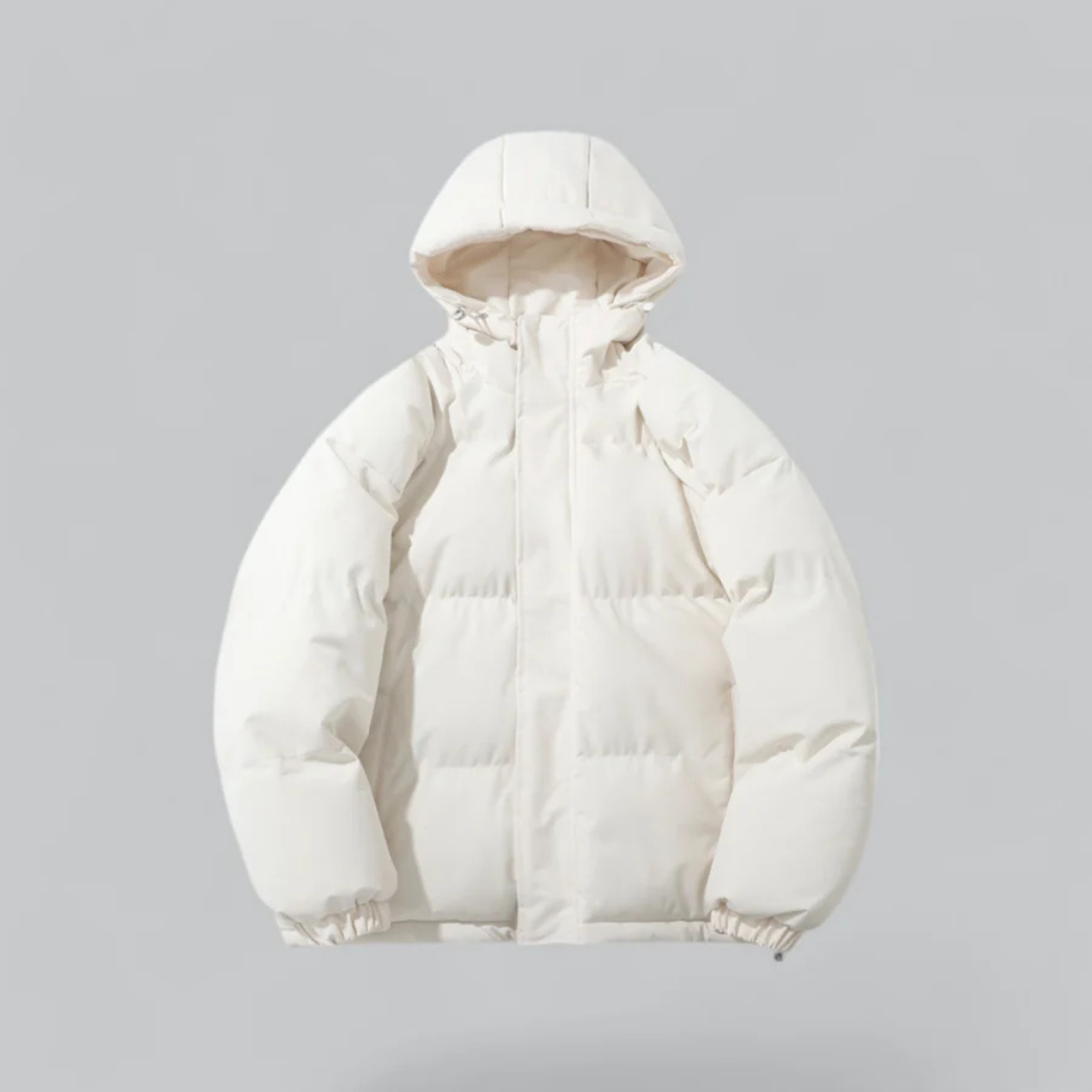 SUENTA Sunkisses Unisex Daunenjacke - Klassisch Warm mit Kapuze Weiß