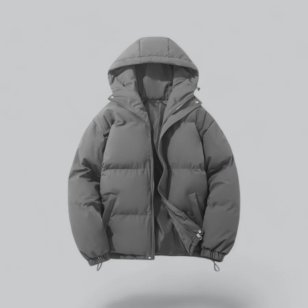 SUENTA Sunkisses Unisex Daunenjacke - Klassisch Warm mit Kapuze Grau