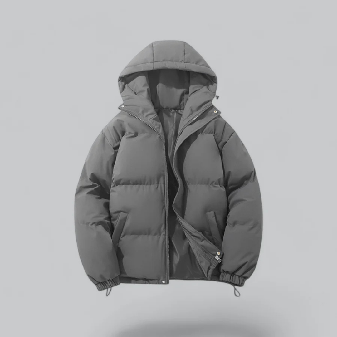 SUENTA Sunkisses Unisex Daunenjacke - Klassisch Warm mit Kapuze Grau