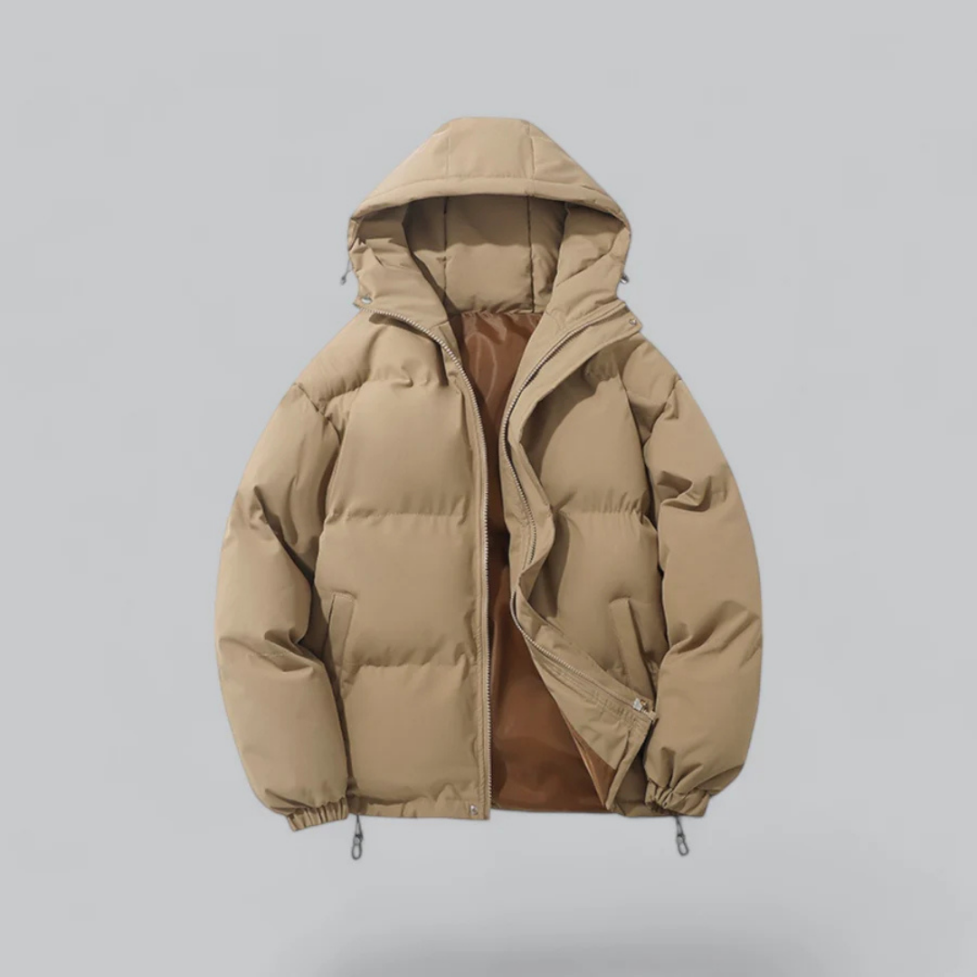 SUENTA Sunkisses Unisex Daunenjacke - Klassisch Warm mit Kapuze Khaki