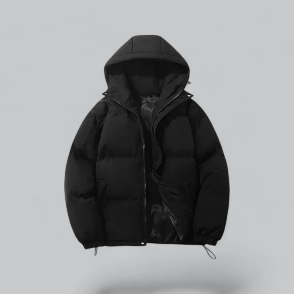 SUENTA Sunkisses Unisex Daunenjacke - Klassisch Warm mit Kapuze Schwarz