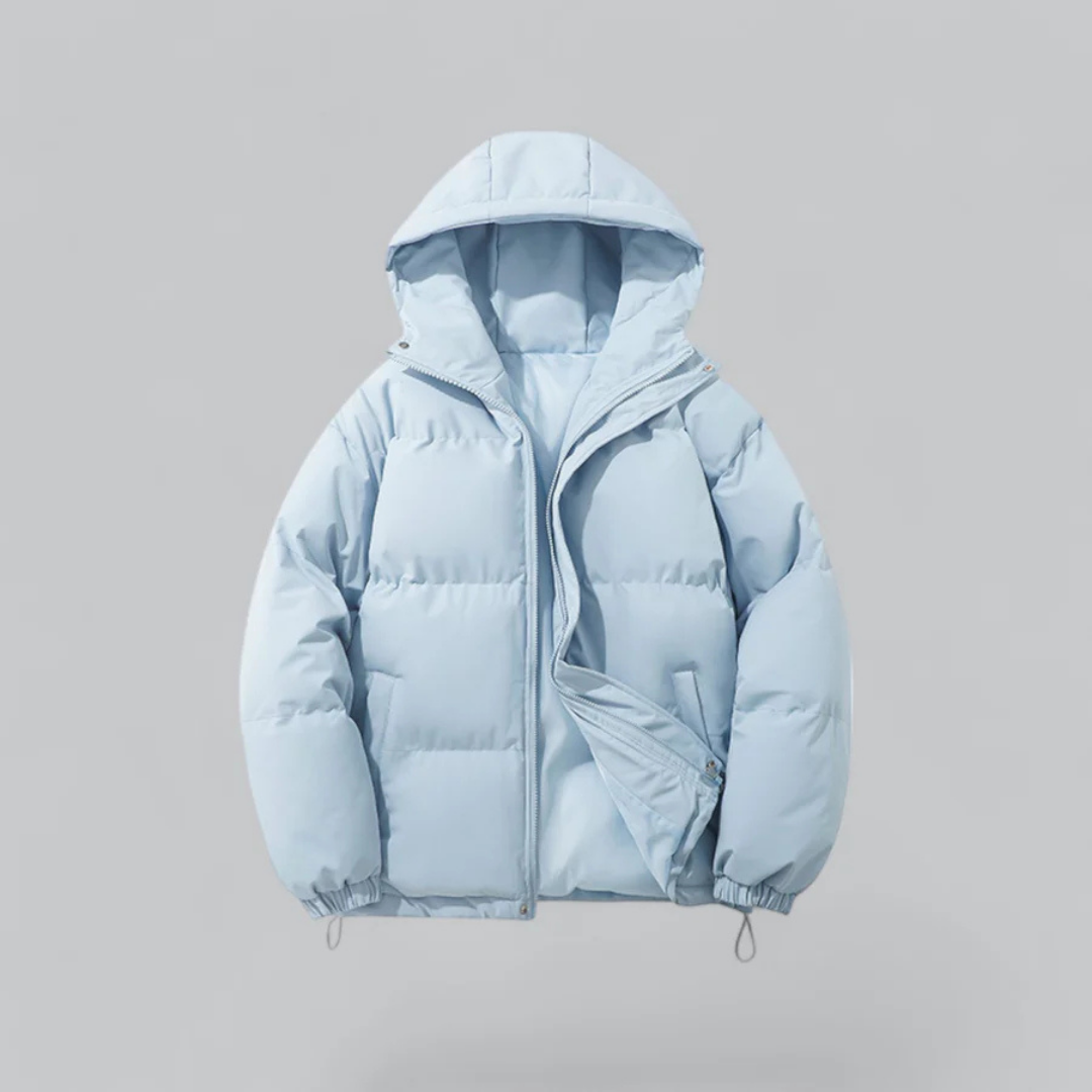 SUENTA Sunkisses Unisex Daunenjacke - Klassisch Warm mit Kapuze Hellblau
