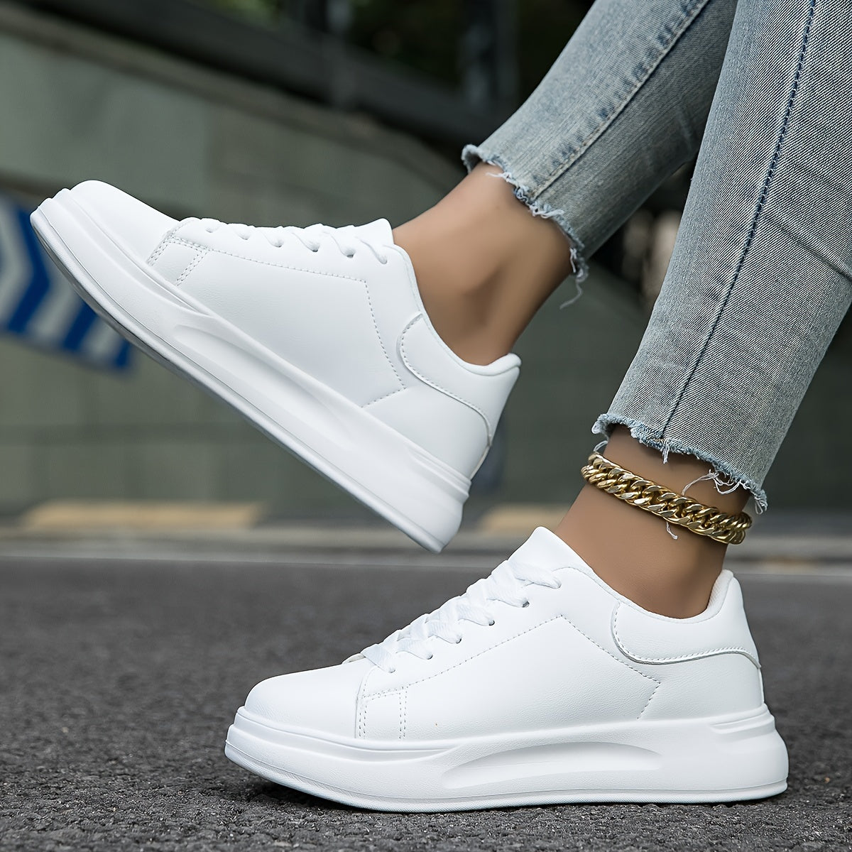 Saubere weiße sneaker für Damen, weiß