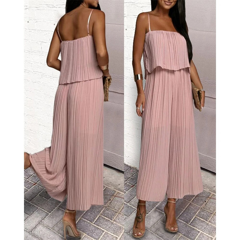 SUENTA Frauen Ärmellosen Jumpsuit Eleganz Moderne Raffinesse - Overall Rosa